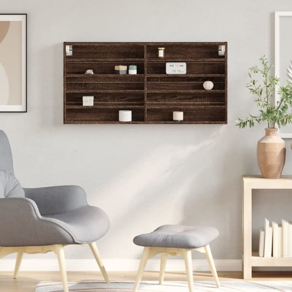 vidaXL Hyller brun eik 100x8,5x50 cm konstruert tre