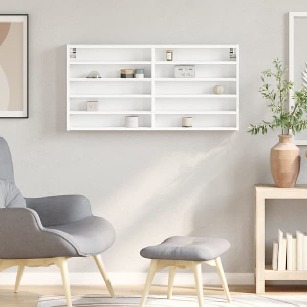 vidaXL Hyller hvit 100x8,5x50 cm konstruert tre