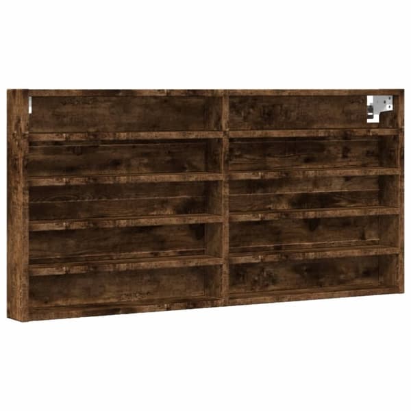 vidaXL vitrineskab 100x8,5x50 cm konstrueret træ røget egetræsfarve