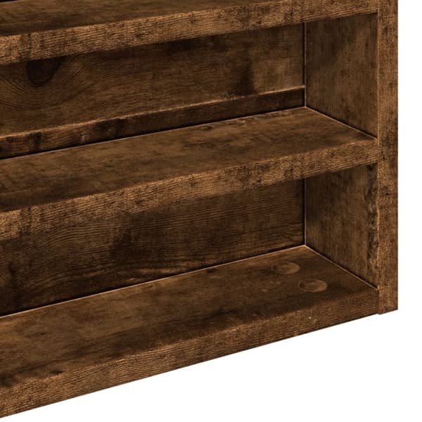 vidaXL vitrineskab 100x8,5x50 cm konstrueret træ røget egetræsfarve