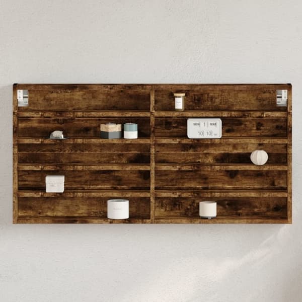 vidaXL vitrineskab 100x8,5x50 cm konstrueret træ røget egetræsfarve