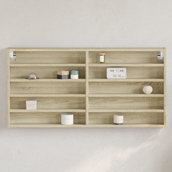 vidaXL vitrineskab 100x8,5x50 cm konstrueret træ sonoma-eg