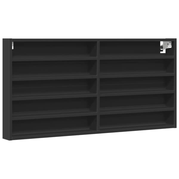 vidaXL vitrineskab 100x8,5x50 cm konstrueret træ sort