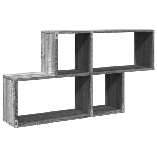 vidaXL væghylde 100x20x53 cm konstrueret træ grå sonoma-eg