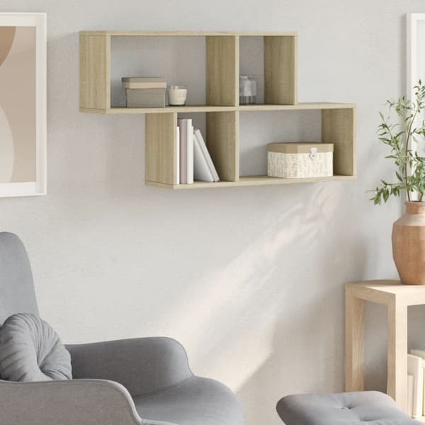 vidaXL Seinähylly Sonoma-tammi 100x20x53 cm lastulevy