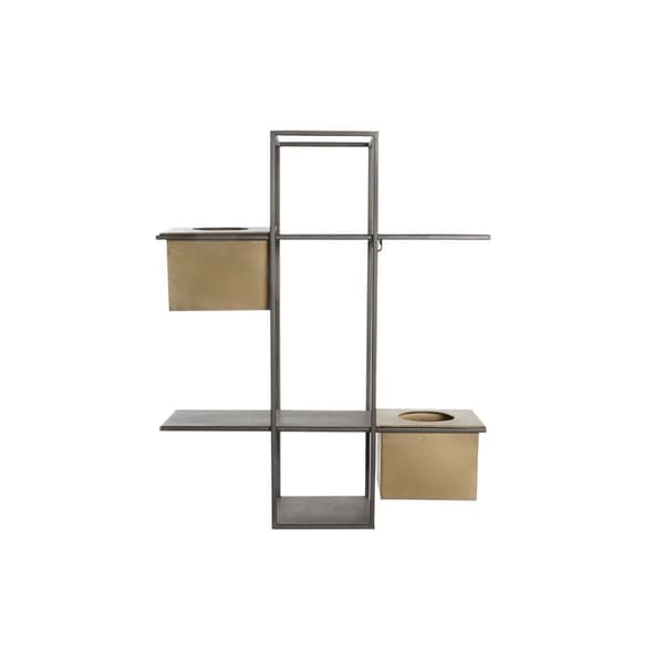 Hylder DKD Home Decor Sort Metal Kobber 2 Hylder (50 x 16 x 60 cm)