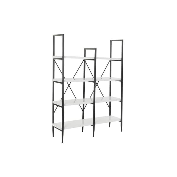Hylder DKD Home Decor Sort Metal Hvid 4 Hylder Træ MDF (110 x 30 x 150 cm)