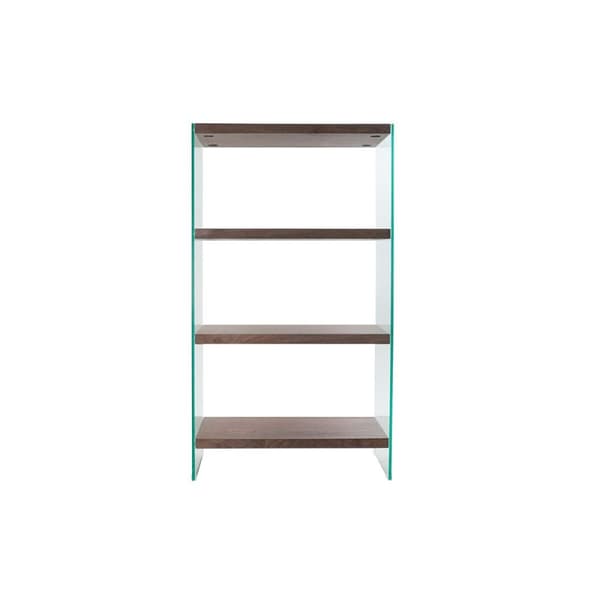 Bokhylla DKD Home Decor Mörkbrun Glas Valnöt Trä MDF 80 x 40 x 150 cm (1)