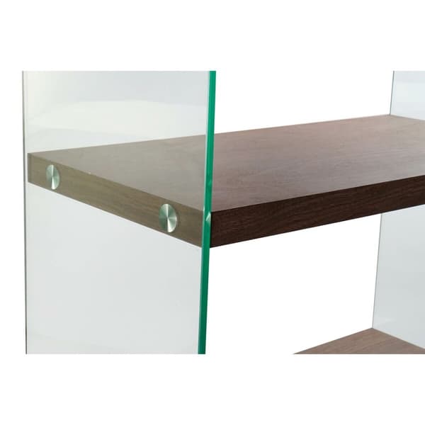 Bokhylla DKD Home Decor Mörkbrun Glas Valnöt Trä MDF 80 x 40 x 150 cm (1)