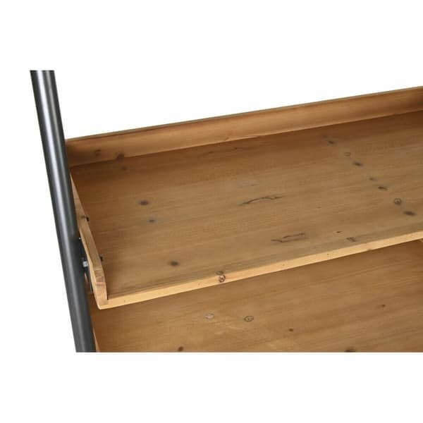 Bokhylla DKD Home Decor Gran Naturell Svart Metall 5 Hyllor (86 x 45 x 200 cm)