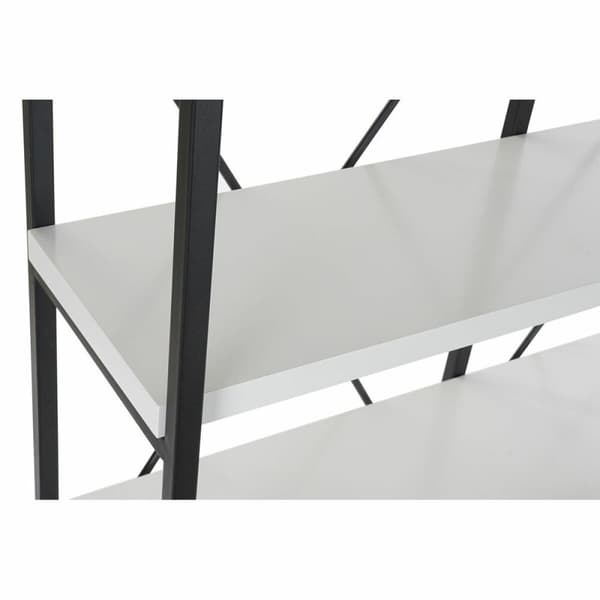 Bokhylla DKD Home Decor Svart Metall Vit 4 Hyllor Trä MDF (110 x 30 x 150 cm)