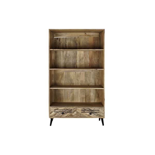 Bokhylla DKD Home Decor Svart Metall Mörkbrun Mangoträ 100 x 40 x 180 cm