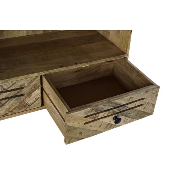 Bokhylla DKD Home Decor Svart Metall Mörkbrun Mangoträ 100 x 40 x 180 cm