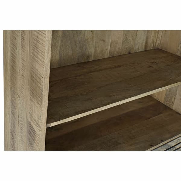 Bokhylla DKD Home Decor Svart Metall Mörkbrun Mangoträ 100 x 40 x 180 cm