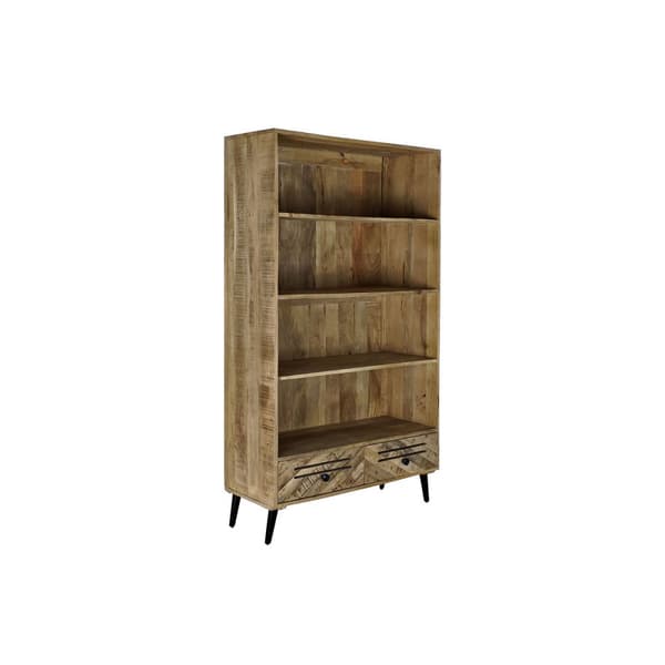 Bokhylla DKD Home Decor Svart Metall Mörkbrun Mangoträ 100 x 40 x 180 cm