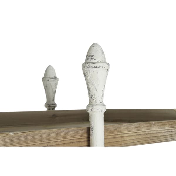 Bokhylla DKD Home Decor Vit Naturell Metall Gran Granträ 40 % Metall 190 x 40 x 200 cm