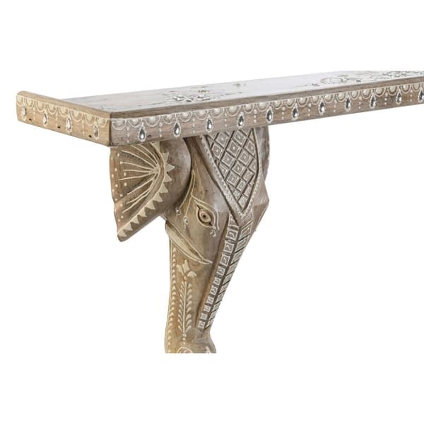 Hyllor DKD Home Decor Vit Naturell Mangoträ 78 x 15 x 28 cm