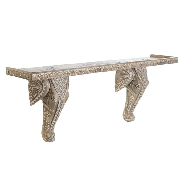 Hyllor DKD Home Decor Vit Naturell Mangoträ 78 x 15 x 28 cm