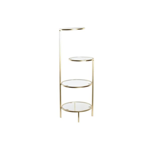 Hyllor DKD Home Decor 32,5 x 30 x 86 cm Glas Gyllene Metall
