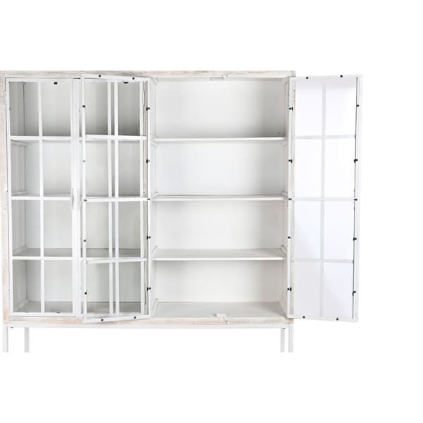 Hylder DKD Home Decor Hvid Sort Metal Mangotræ 170 x 45 x 200 cm