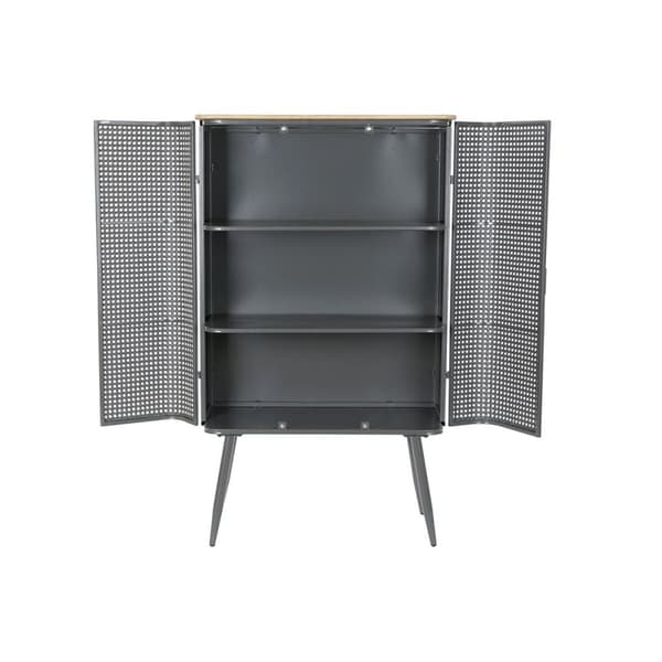 Hyller DKD Home Decor Naturell Grå Metall Tre 2 Hyller (79 x 39 x 133 cm)