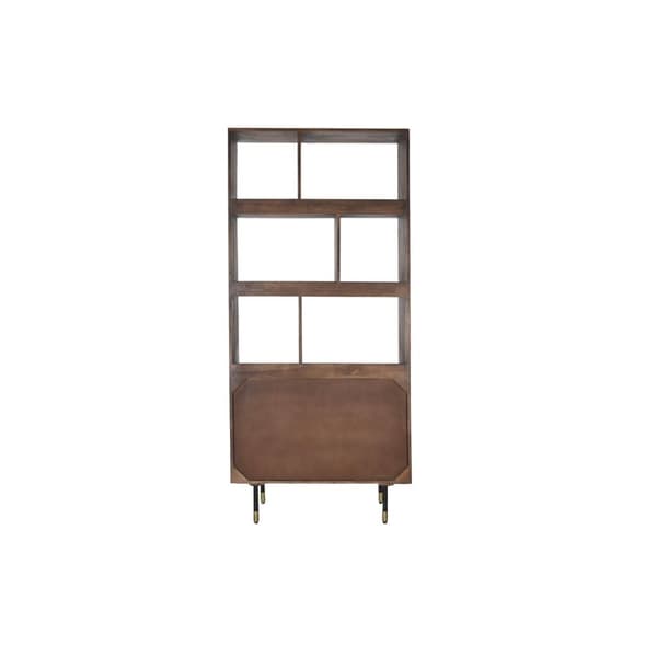 Hyller DKD Home Decor Svart Gyllen Metall Mørkebrunt Treverk av mangotre 4 Hyller (90 x 35 x 200 cm)