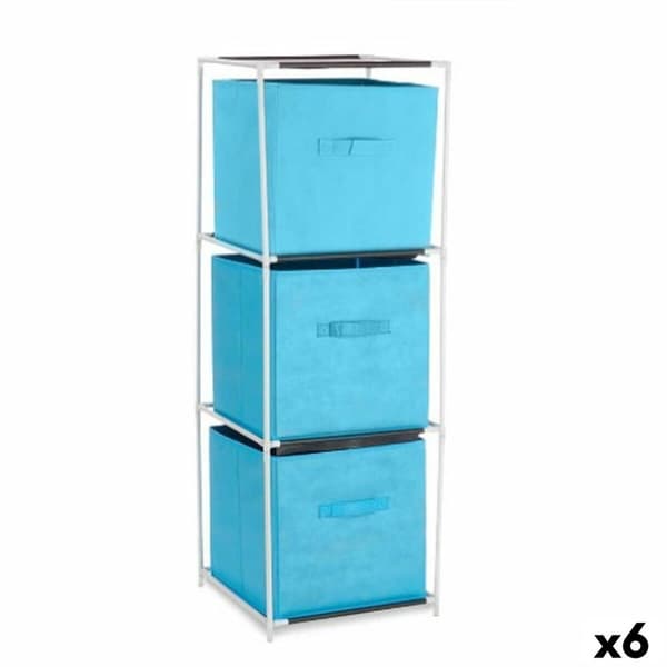 Hyllyt Kipit WR4323A-478 Sininen Valkoinen polypropeeni Rauta TNT (Non Woven) 35 x 35 x 102 cm (6 osaa)