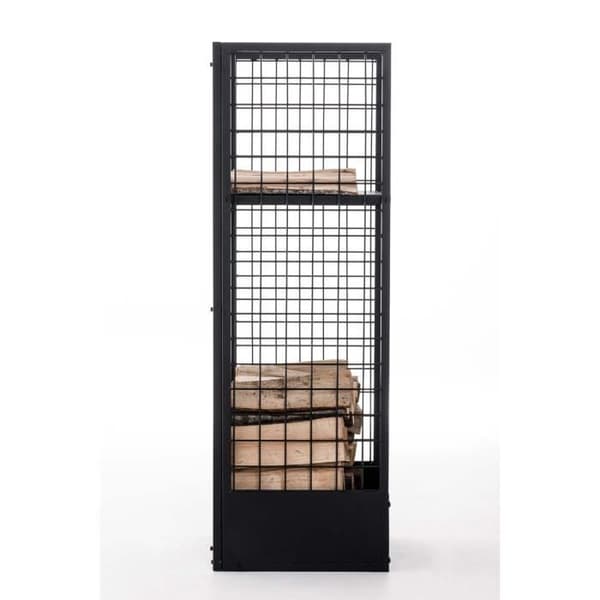 Eldstad vedstöd - CLP - FORREST - Svart metall - 40x40 cm - Höjd 120 cm