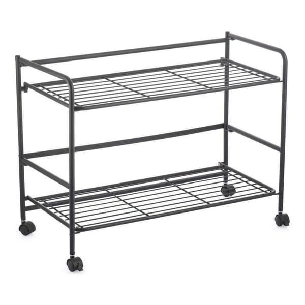 Hyller Confortime Svart Jern Sammenleggbar Med hjul (67 x 30 x 44,8 cm)
