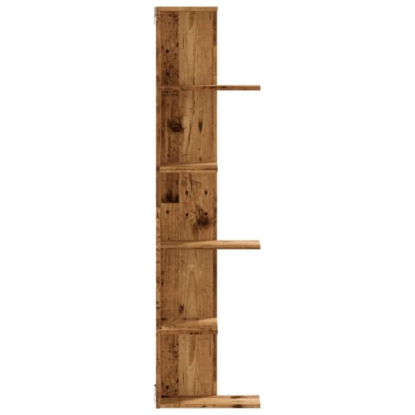 vidaXL væghængt hjørnehylde 36,5x36,5x140 cm konstrueret træ