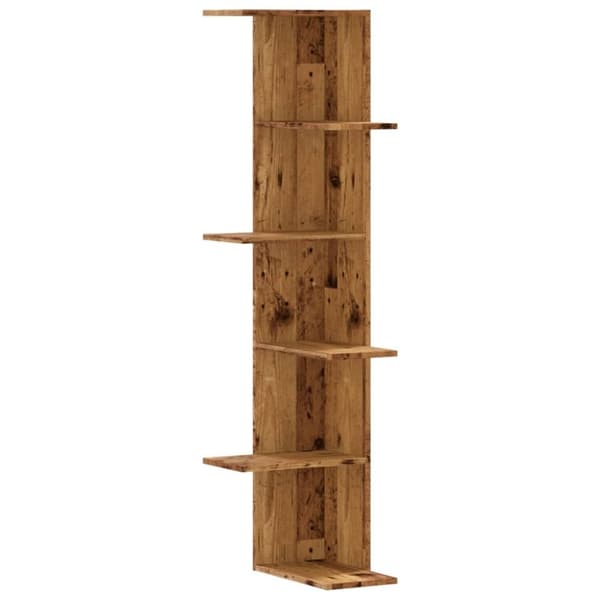 vidaXL væghængt hjørnehylde 36,5x36,5x140 cm konstrueret træ