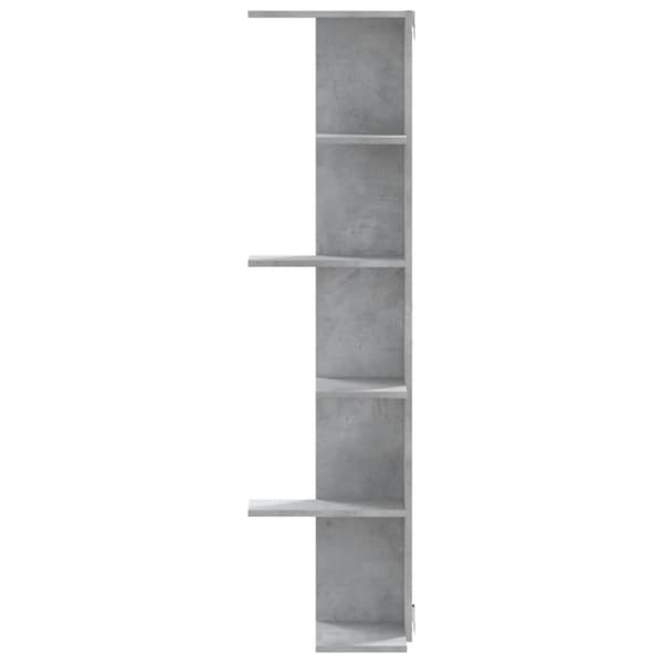 vidaXL Veggmontert hylle betonggrå 36,5x36,5x140 cm konstruert tre