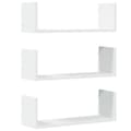 Miniatyrbilde 3 av 11: vidaXL Vegghyller 3 stk hvit 58x18x18 cm konstruert tre