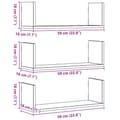 Miniatyrbilde 11 av 11: vidaXL Vegghyller 3 stk hvit 58x18x18 cm konstruert tre