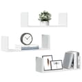 Miniatyrbilde 2 av 11: vidaXL Vegghyller 3 stk hvit 58x18x18 cm konstruert tre