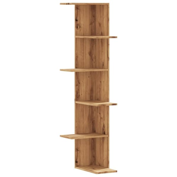 vidaXL Veggmontert hylle artisan eik 36,5x36,5x140 cm konstruert tre