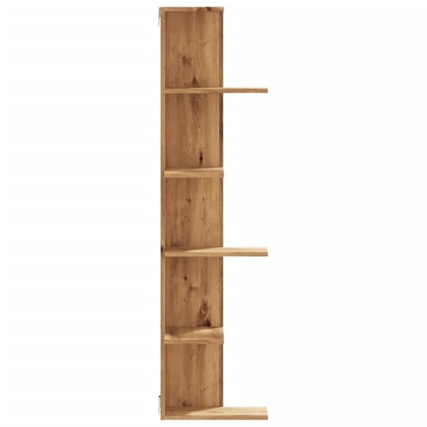 vidaXL Veggmontert hylle artisan eik 36,5x36,5x140 cm konstruert tre