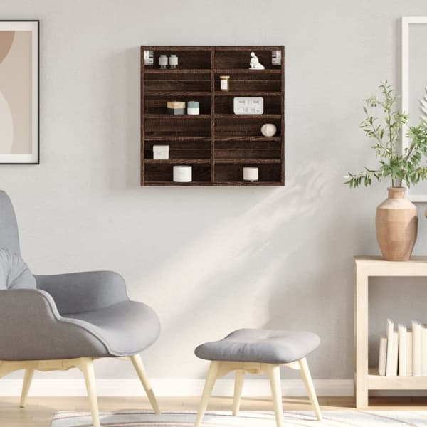 vidaXL Hyller brun eik 60x8,5x58 cm konstruert tre
