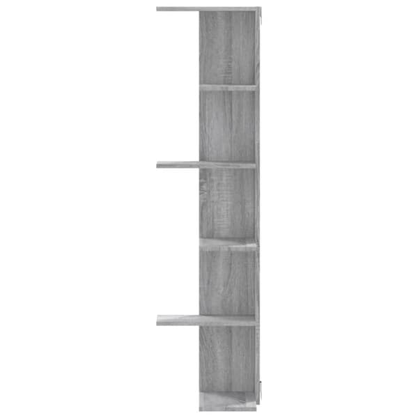vidaXL Veggmontert hylle grå sonoma 36,5x36,5x140 cm konstruert tre