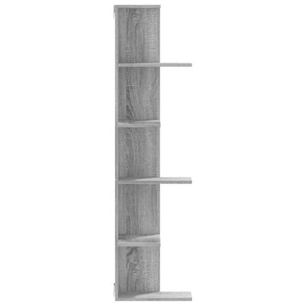 vidaXL Veggmontert hylle grå sonoma 36,5x36,5x140 cm konstruert tre
