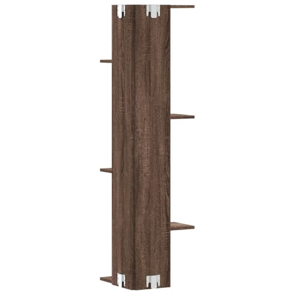vidaXL Veggmontert hjørnehylle brun eik 36,5x36,5x140cm konstruert tre