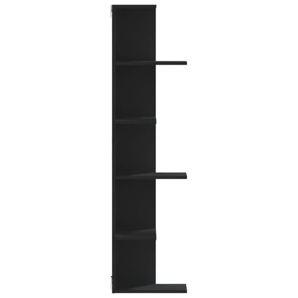 vidaXL Veggmontert hjørnehylle svart 36,5x36,5x140 cm konstruert tre