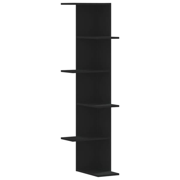 vidaXL Veggmontert hjørnehylle svart 36,5x36,5x140 cm konstruert tre