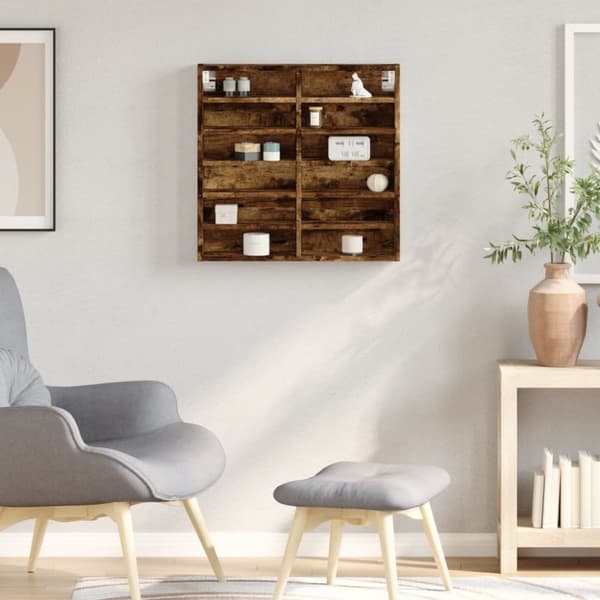 vidaXL Hyller røkt eik 60x8,5x58 cm konstruert tre