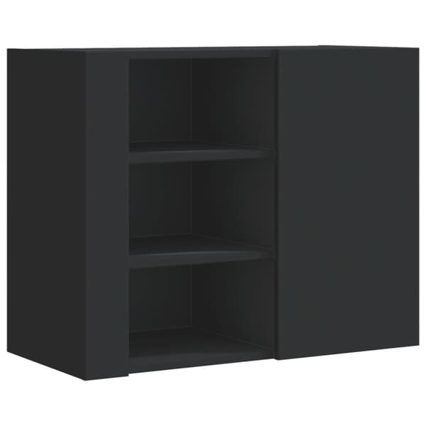 vidaXL vægskab 75x35x60 cm konstrueret træ sort