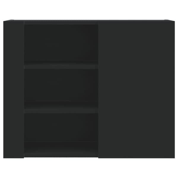 vidaXL vægskab 75x35x60 cm konstrueret træ sort