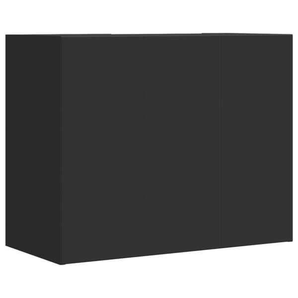 vidaXL vægskab 75x35x60 cm konstrueret træ sort