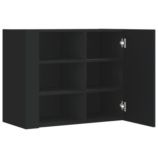 vidaXL vægskab 75x35x60 cm konstrueret træ sort