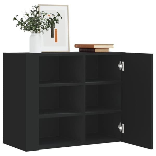 vidaXL vægskab 75x35x60 cm konstrueret træ sort