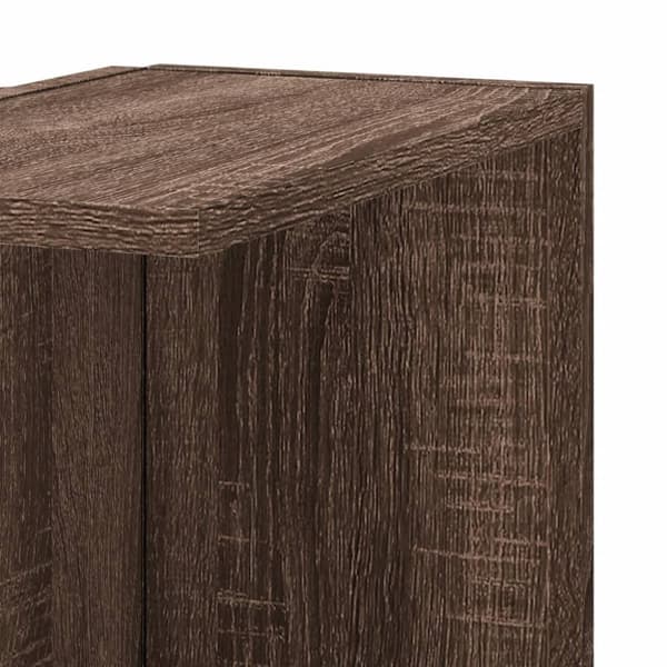 vidaXL væghængt hjørnehylde 36,5x36,5x140 cm konstrueret træ brunt eg